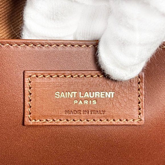 Saint Laurent Monogram Baby Cabas Raffia Satchel - Picture 7 of 8